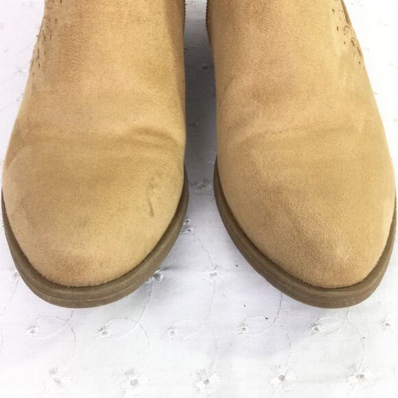 Carlos By Carlos Santana Cowgirl Faux Suede Low Heel Tan Western Bootie 7.5M - Picture 4 of 12